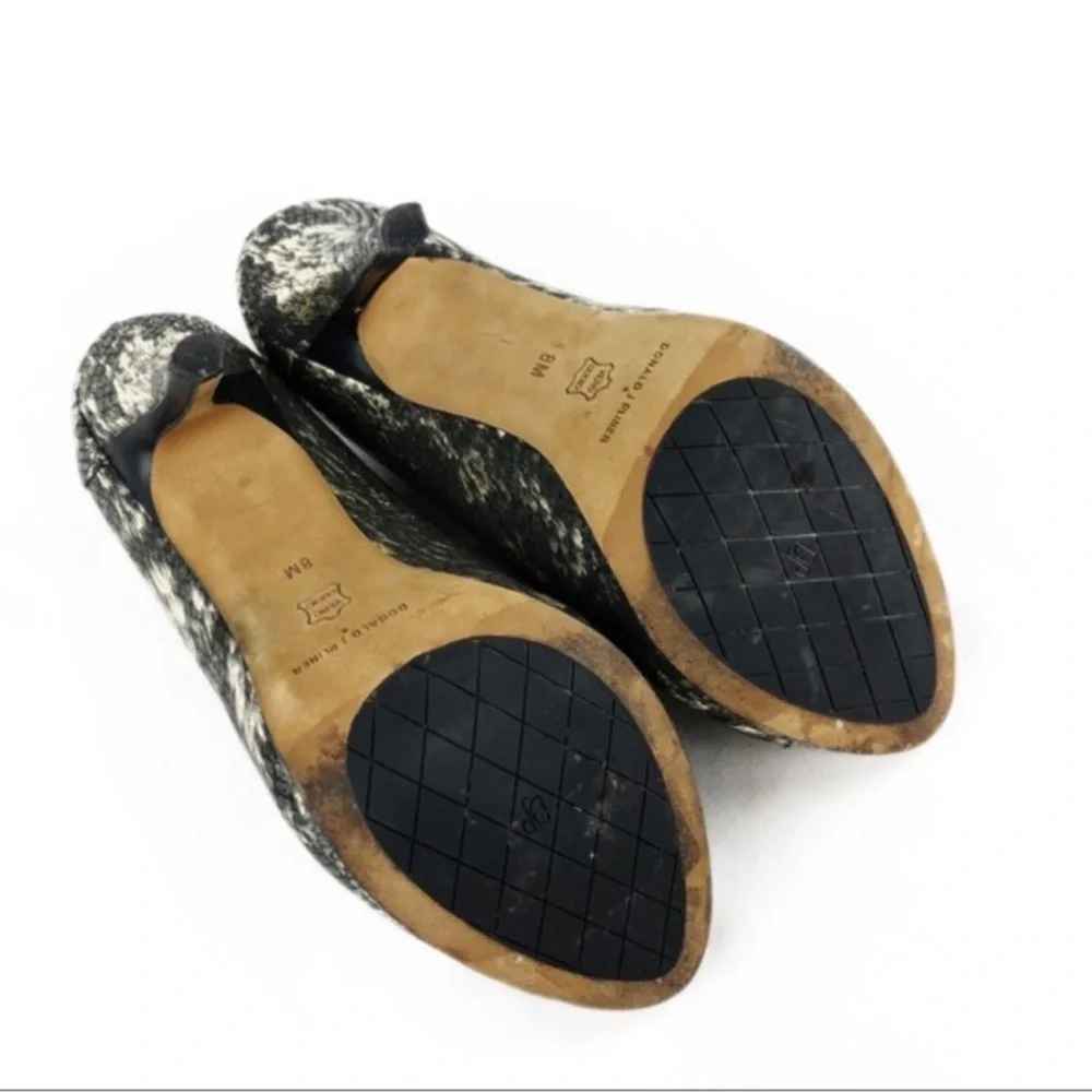 Donald J Pliner Bootie Pumps Sassi Platino Brocade Open Toe Heel Size 8